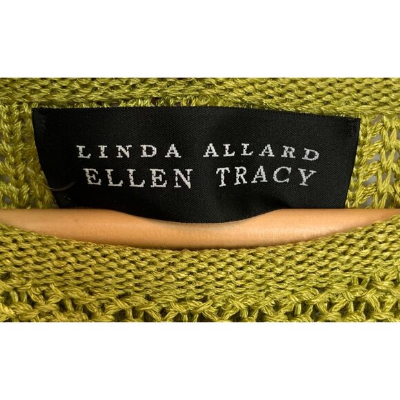 Linda Allard Ellen Tracy Women's Lime Green Sleeveless Knit Sweater Top Size M - Picture 8 of 10